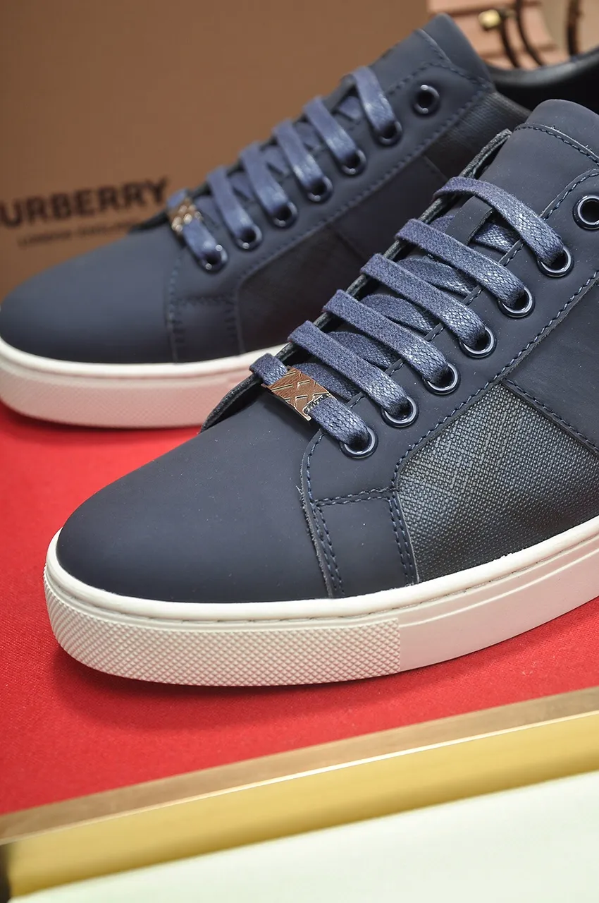Men's shoes💰480💶[Burberry] (cowhide lining) classic low-top sneakers｜Imported cowhide with classic plaid fabric｜Cow leather lining｜Original outsole｜Fine workmanship and comfortable to wear Size: 38-44 (customized at 45)